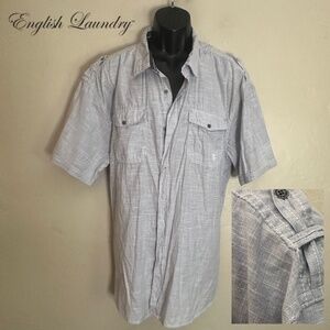 English Laundry Contrast Short Sleeve Shirt 3X Gently worn Safari expedition